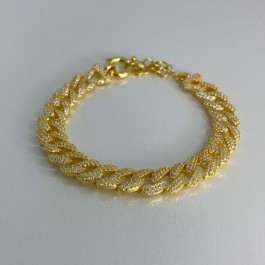 925 Ayar Taşlı Cuban Bracelet