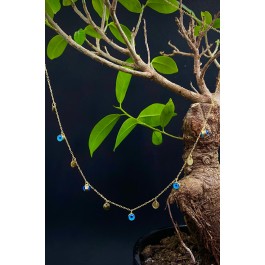 925 Ayar Nazar Boncuklu Pullu Kolye