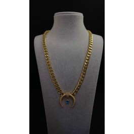 Nazar Boncuklu Ters Hilal Şeklinde Kolye