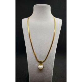 Kalp Detaylı Ezme Zincir Kolye