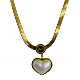 Kalp Detaylı Ezme Zincir Kolye