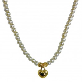 Kalp Figürlü İnci Kolye