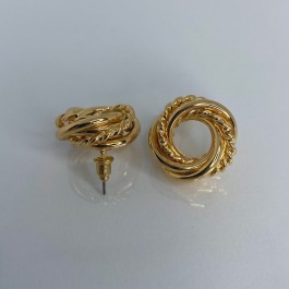 İtalyan Burgu Detaylı Halka Küpe