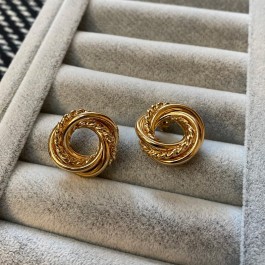 İtalyan Burgu Detaylı Halka Küpe