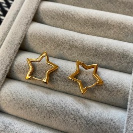 Yıldız Şeklinde Gold Küpe