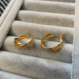 Üç Sıralı Sarmal Halka Küpe